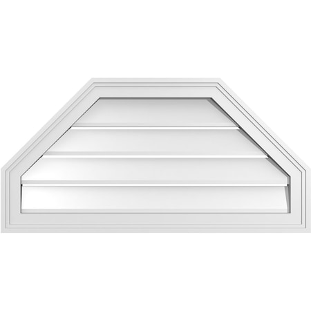 Ekena Millwork Octagonal Top Surface Mount PVC Gable Vent w/ 2"W x 1-1/2"P Brickmould Frame, 32"W x 16"H GVPOT32X1602SF